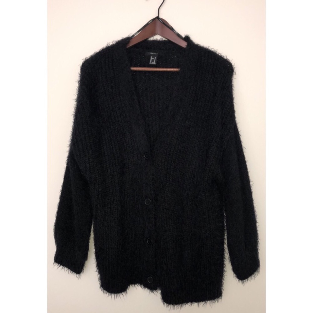 Black Fuzzy Cardigan